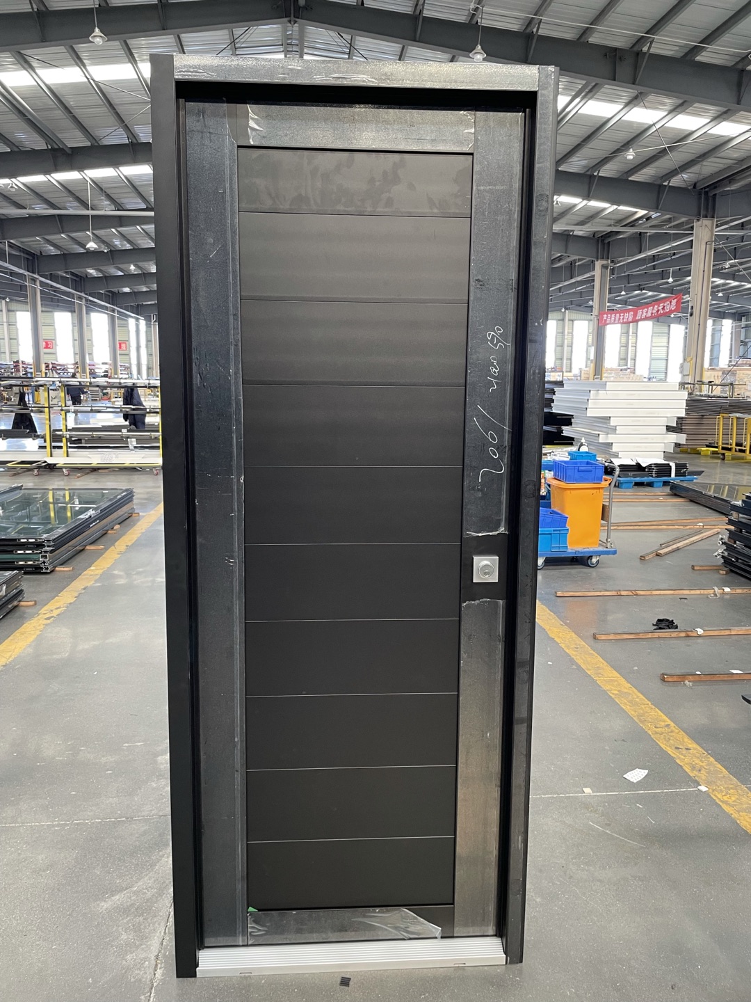 Superhouse NFRC/FPA Hurricane Proof Impact Rated Aluminum Swing Door Aluminium Plate Door Customized Color Hinged Door
