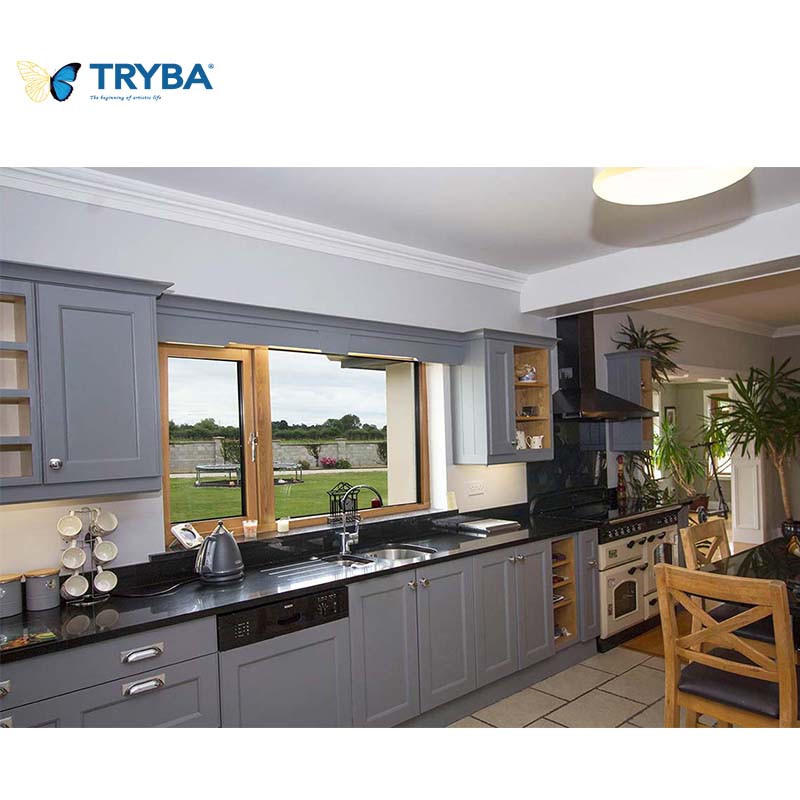 High Quality Modern Eco Composite Wood Thermal Break Design Aluminum Wood Tilt and Turn Window Inward Opening System with Louver