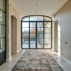 Beigeman European Interior Exterior Aluminum Swing Single Double Glazed French Style Retro Frosted Flush Glass Casement Door