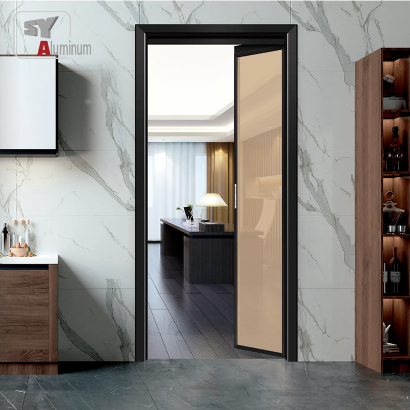 Two Track Two Panel Aluminum PD/PT Door Double-leaf Folding Swing Door Modern Outdoor Exterior Front Entry Slide Door