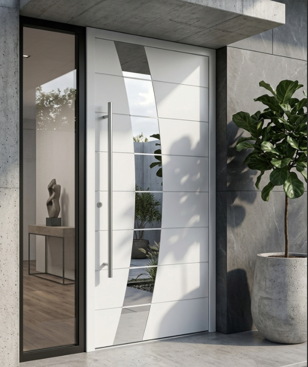 Luxury Smart Entrance Doors Cast Aluminum Metal Single Front Entry Anti Theft Aluminum Alloy Exterior Security Doors