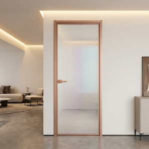 Soundproof Aluminum Alloy Swing Door Acoustic Glass Casement Door Bedroom Office Quiet Living Interior Door Finished Minimalist
