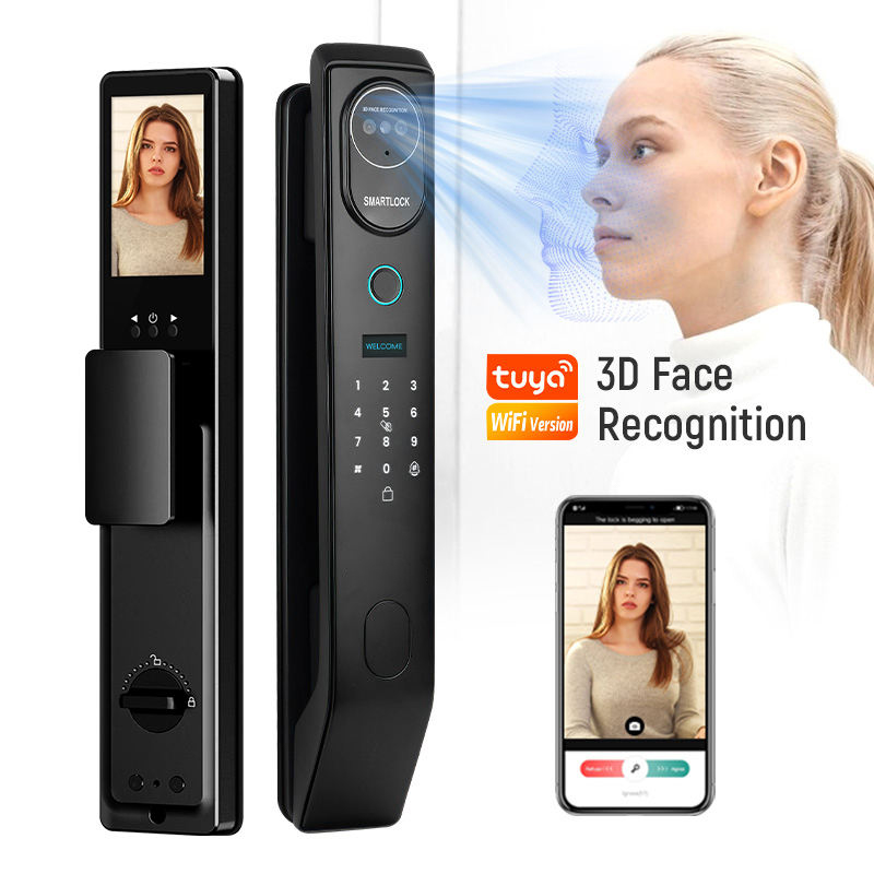 EOKO Wooden Stainless Steel Aluminum Front Entry Entrance Door For Villa Security Anti-Theft With Smart Lock