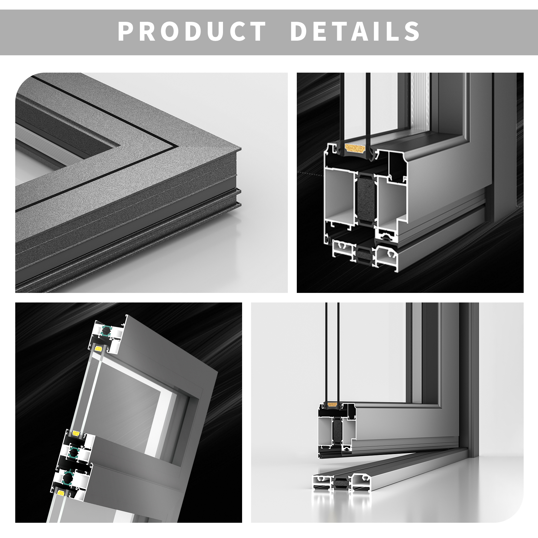 SUNGYE Modern Aluminum Double Swing French Door Safety Hurricane Impact Tempered Glass Front Entry Doors For House