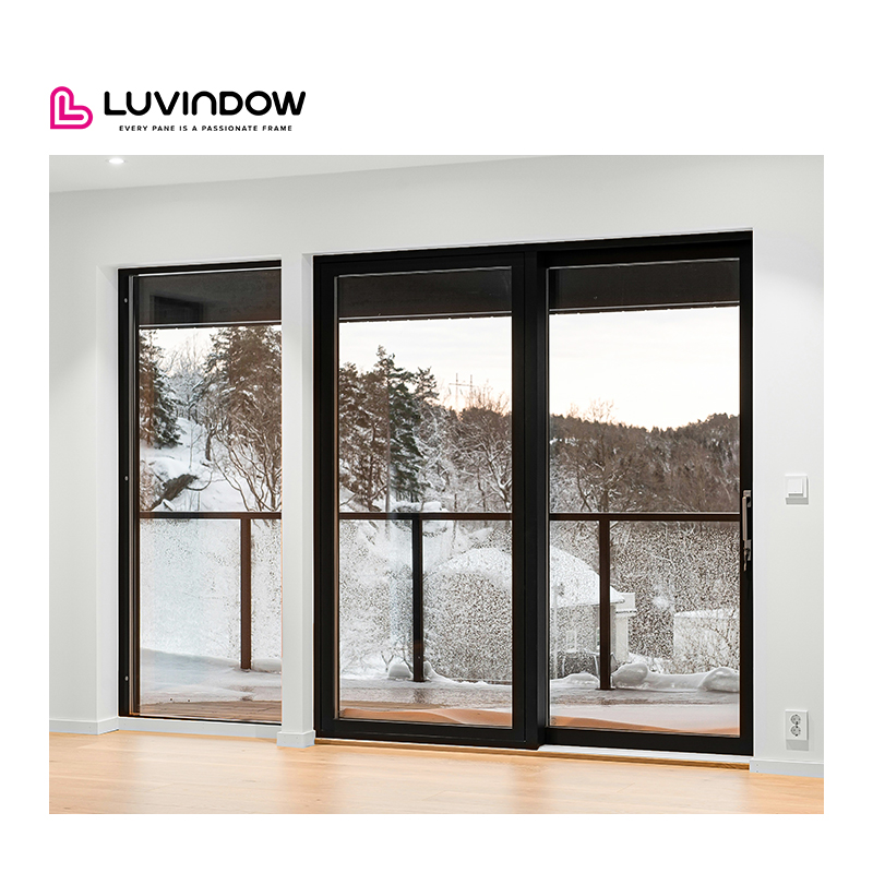 America Standard Super Large Sliding Glass Doors Aluminum Frame Triple Glass Stacking Lift Sliding Doors