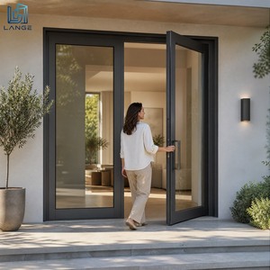 LANGE Luxury Modern Aluminum Glass Door Slim Frame Hinged Door Waterproof Thermal Break Glass Door for Villa