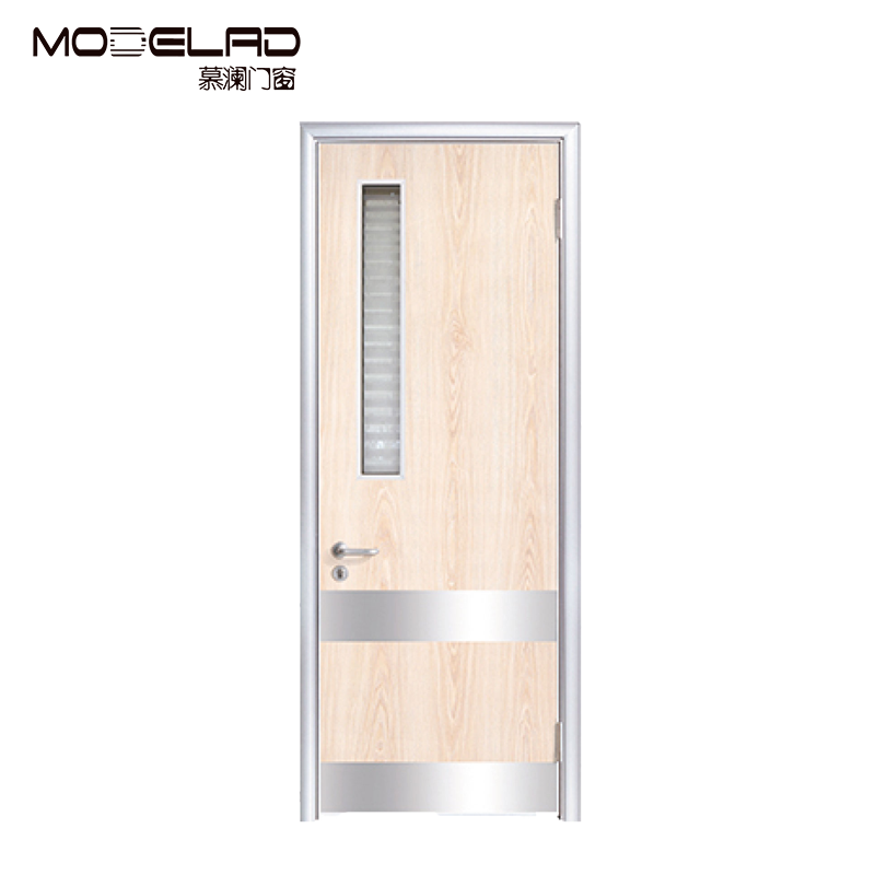 Aluminum Clad Solid Wood Composite Observation Door with Large Safety Glass Vision Panel Nurse Station Operating Room Door