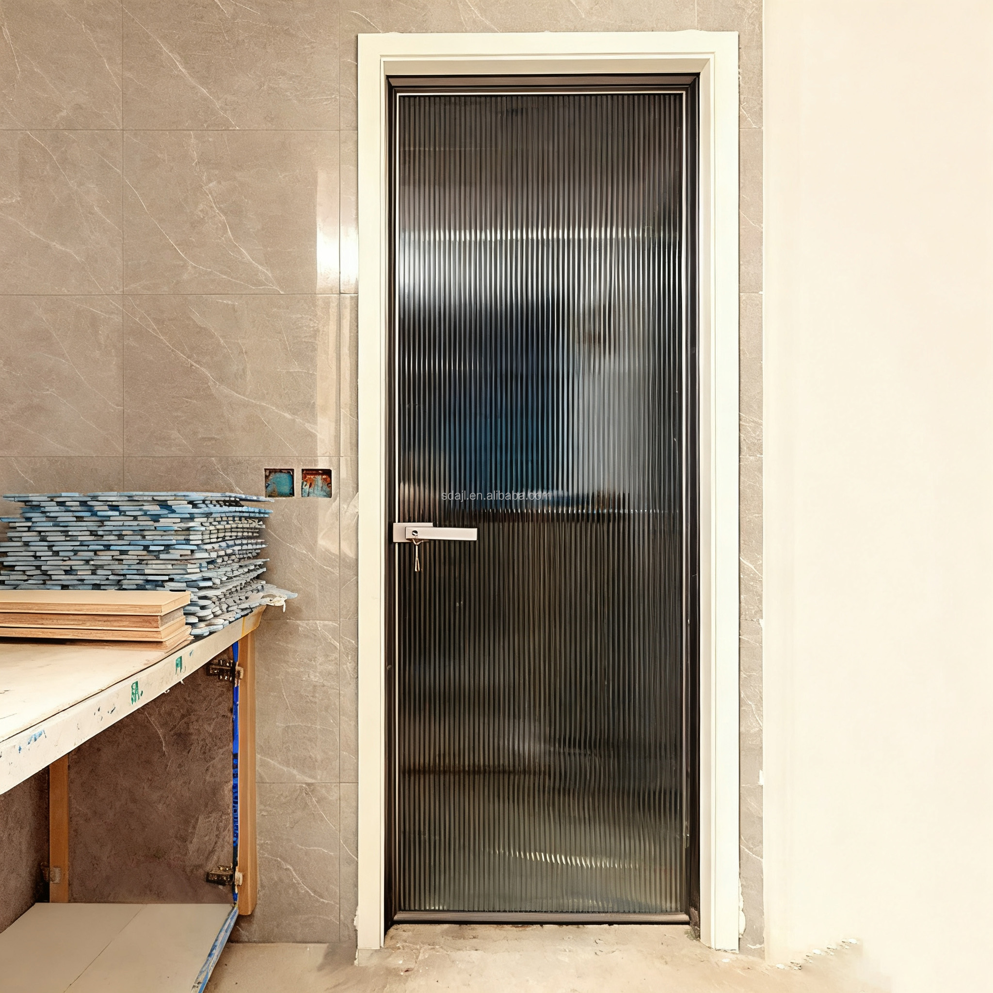 Design the Space Price of Aluminum Bathroom Flat Door Glass and Other Frosted Glass Doors