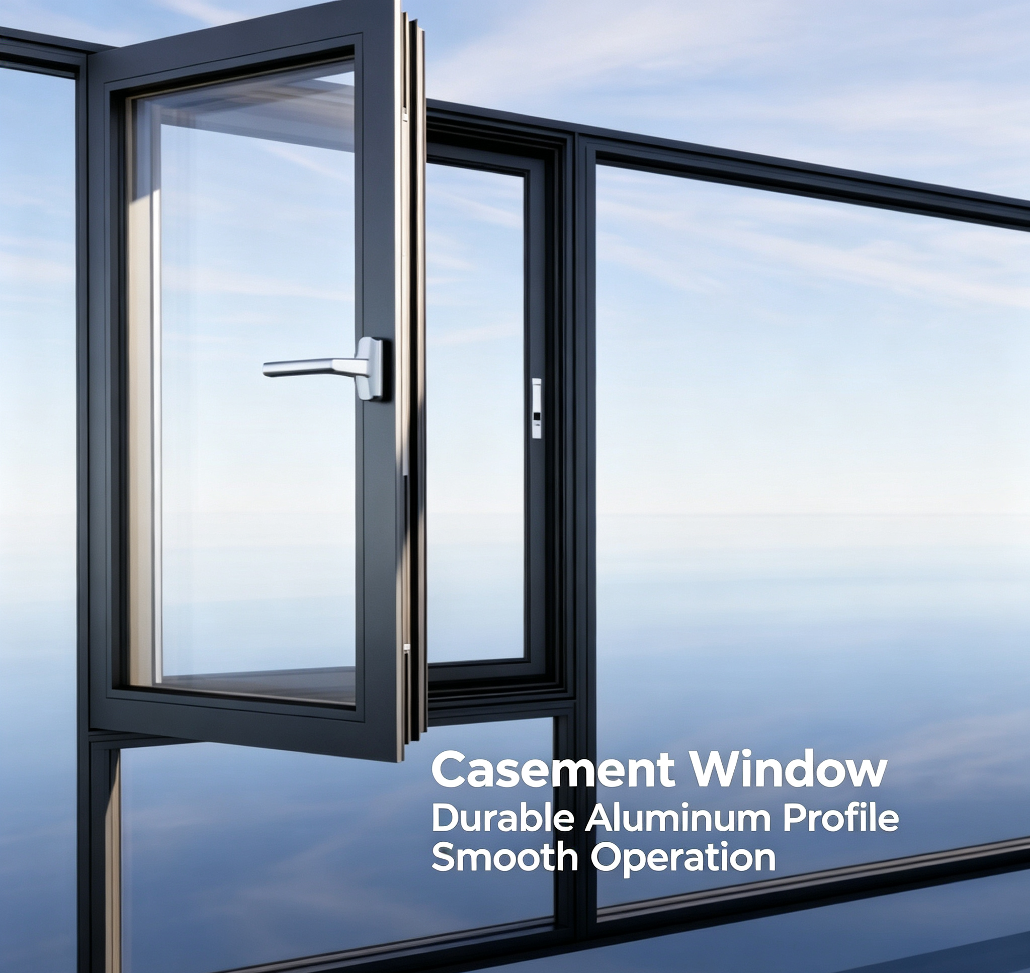 Aluminum Alloy Casement Windows With Thermal Break Double Glazed Soundproof Windproof Features European Style Aluminum Window