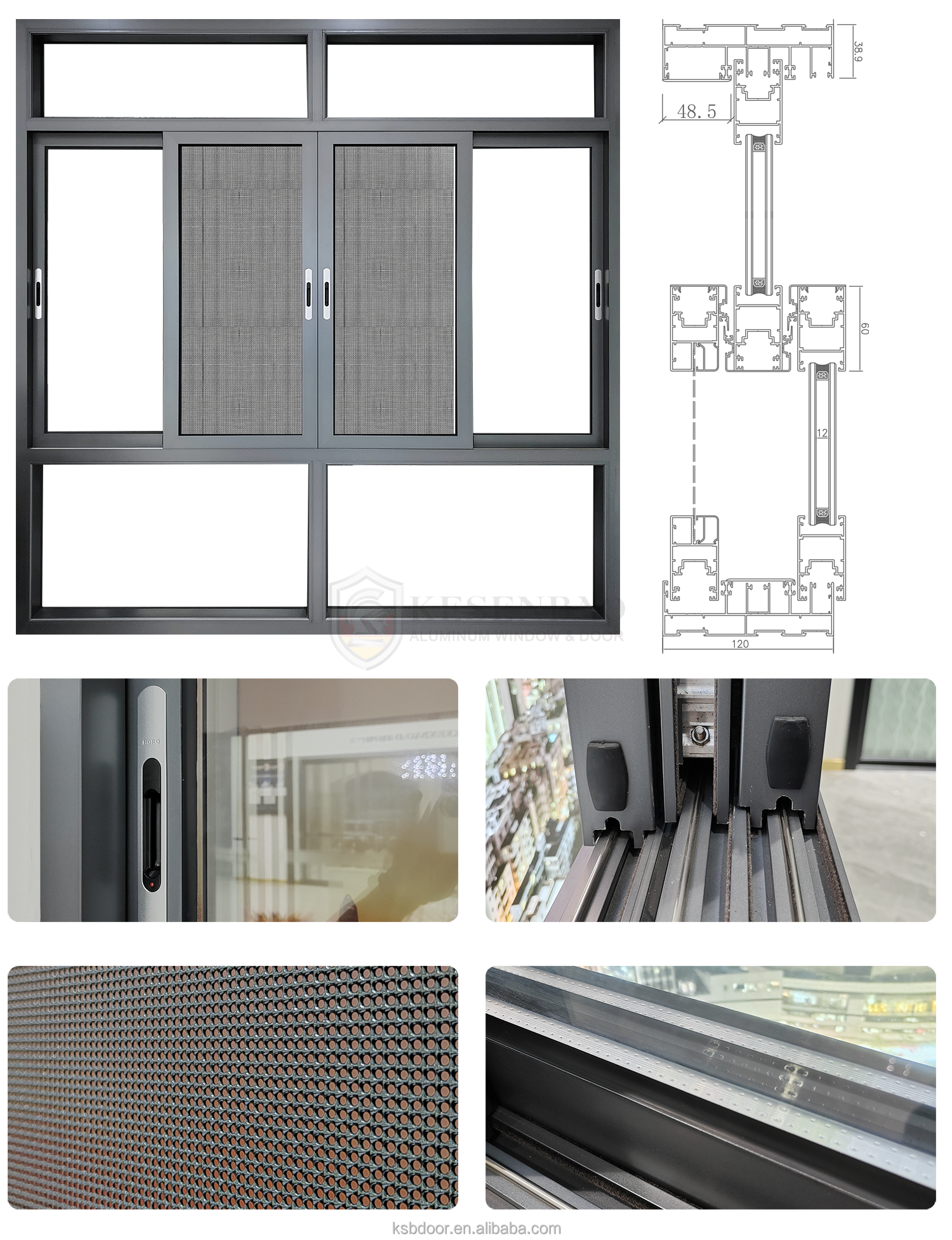 121 Series Sliding Window Detail