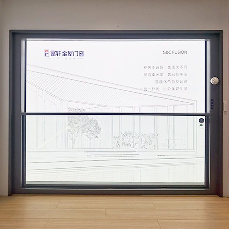 Motorized Vertical Sliding Guillotine Window Remote Controlled Patio Aluminum Glass Window For Balcony