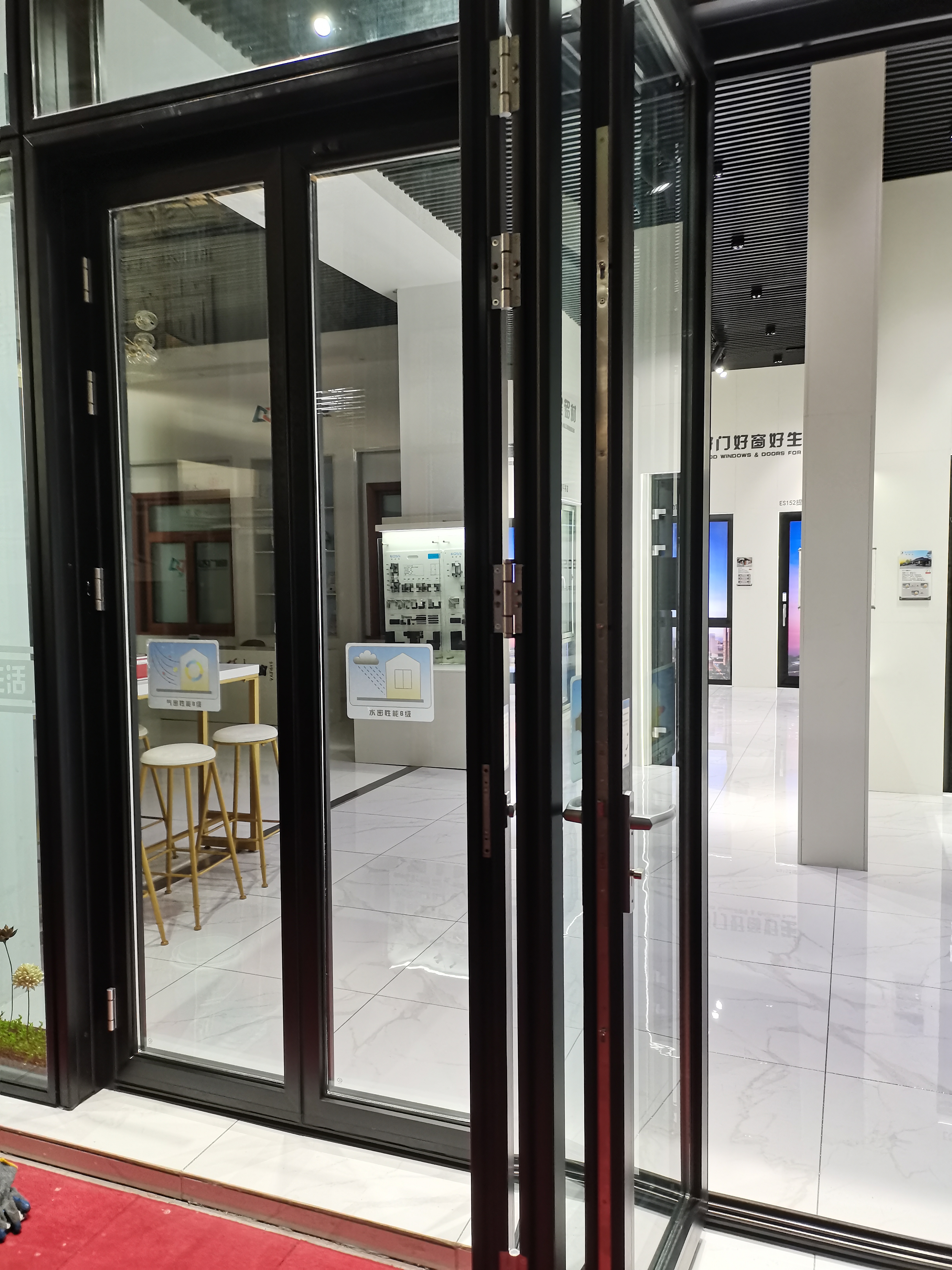 Exterior Front 4 Panel Double Glazed Patio Aluminium Sliding Doors Folding Tri Fold Storm France Bifold Door