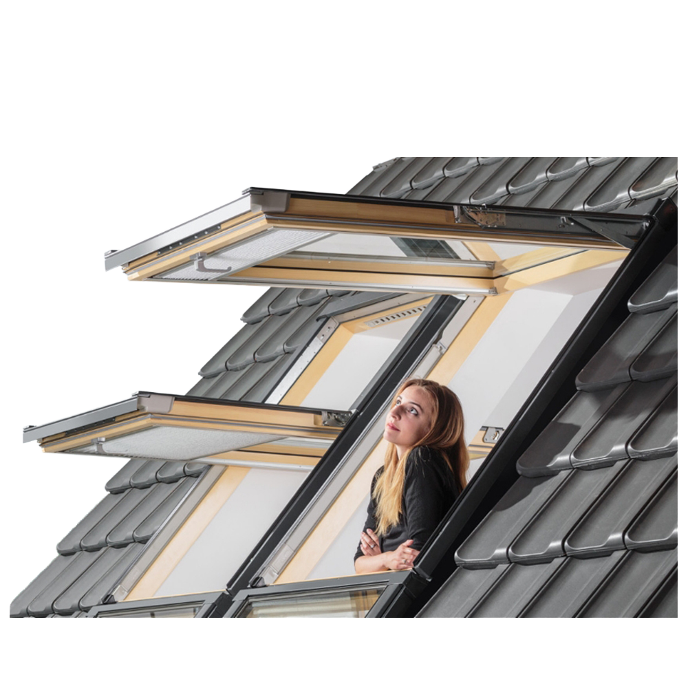 Modern Style Waterproof Aluminum Attic Skylight Roof Window Converts to Balcony Ventilation for Bathroom Loft
