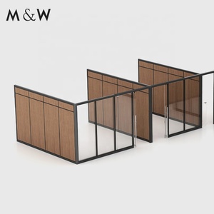Modular Double Glass Aluminium Frame Office Partition Wall Panels