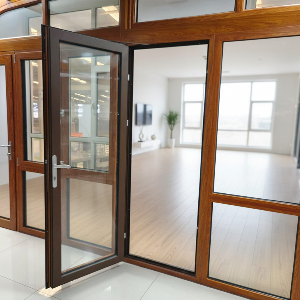 Modern Style 120 Thermal Break Aluminum Casement Door Stable Large Cross-section Profile for Villa Building