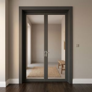 Modern Customized Aluminum Alloy Interior Casement Door with Soundproof Double Glass Waterproof Feature for Dining Front Entry