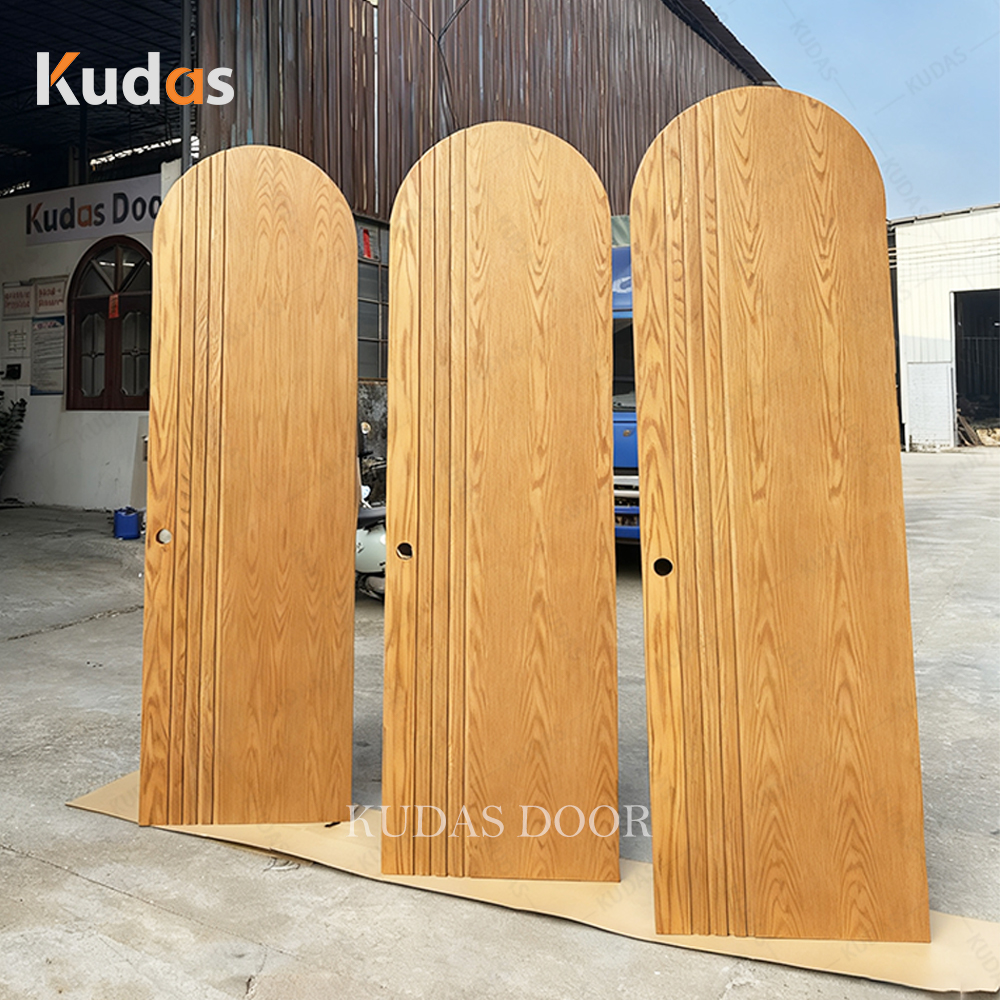 Custom Interior Wood Door Interior Arch Top Embedded Door Leaf Interior Doors for Houses
