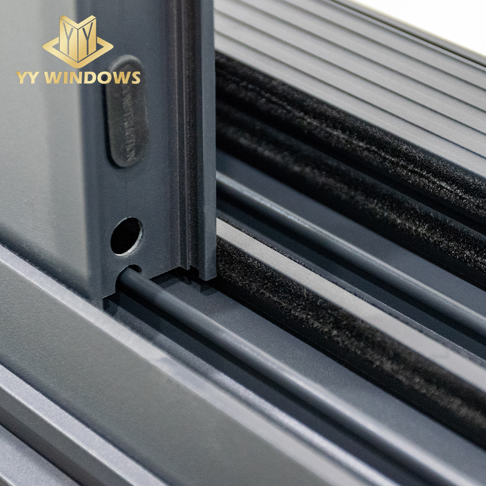 NFRC Certification Soundproof Interior Dividers Aluminum Glass Sliding Doors with Screen