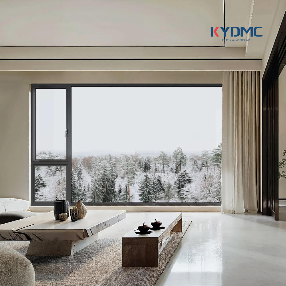 Modern Large Panoramic Double Tempered Double Glazed Casement Window NFRC Apartment Bedroom Exterior House Casement Window