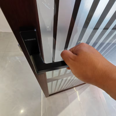 Aluminum Alloy Double-Layer Glass Fiberglass Side Opening Door Ultra-Narrow Minimalist Design Fireproof Soundproof Kitchen