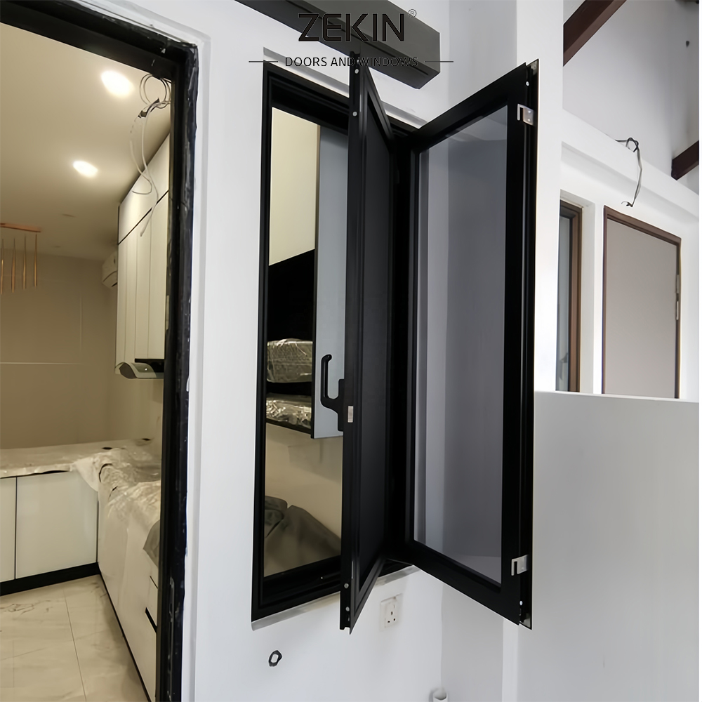 Customized High Quality Hurricane Impact Tempered Glass Double Glazed Aluminum Fixed windows Aluminum Casement Window for Sale