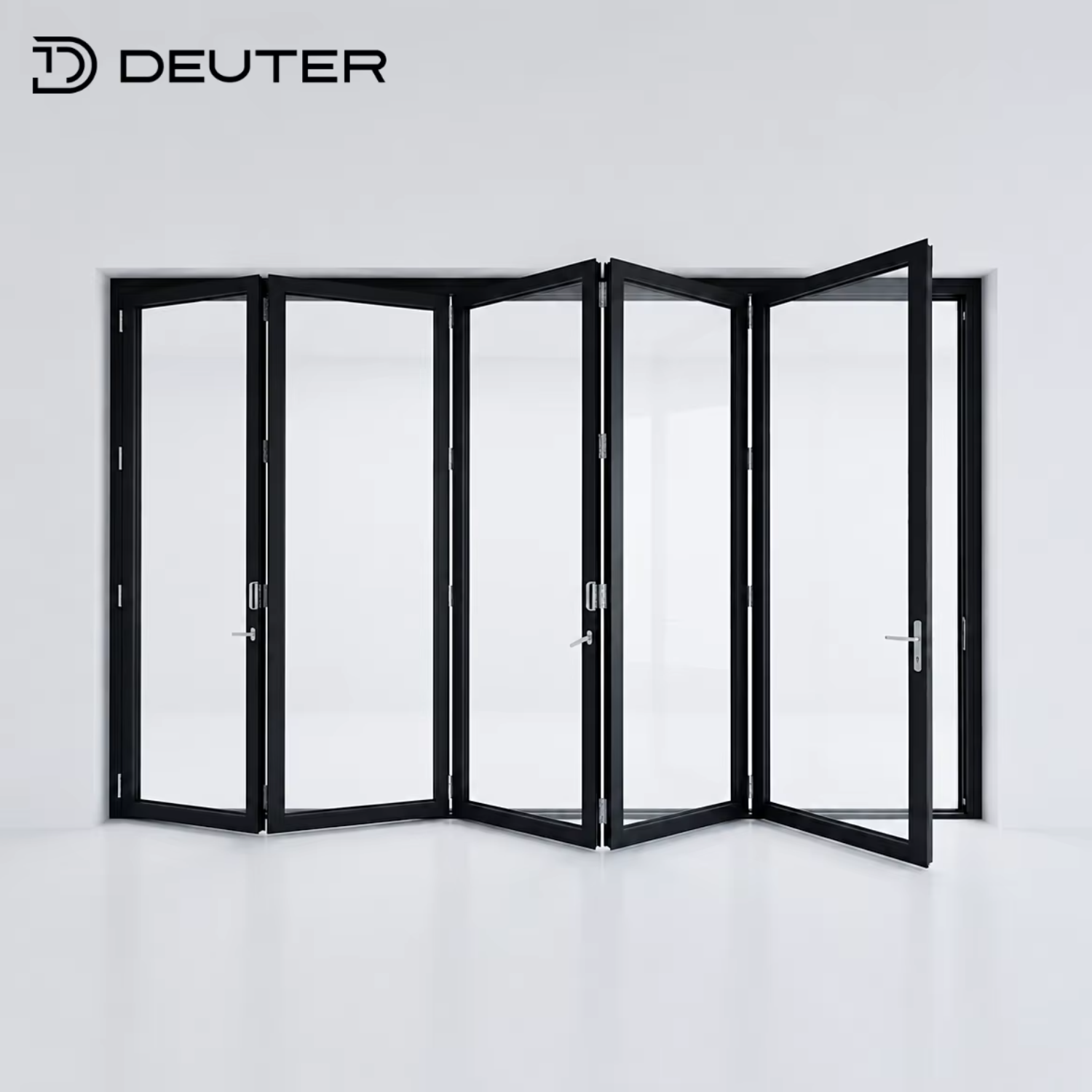 Panoramic Waterproof Aluminum Folding Glass Doors Thermal Break Large Opening Modern Exterior Accordion Bifold Patio Door System
