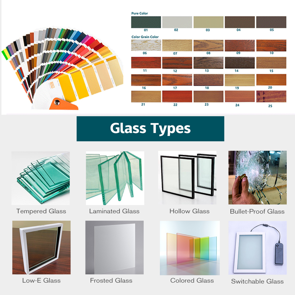 Zekin Insulated Double Glazed Aluminum Casement Windows Soundproof Thermal Break for Villa Apartment Project Window Door for