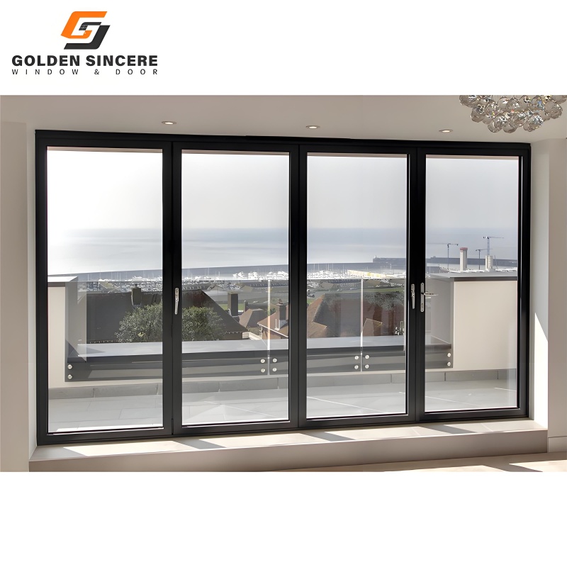 GS High Quality Single Glass Aluminum Swing Door for Office Use