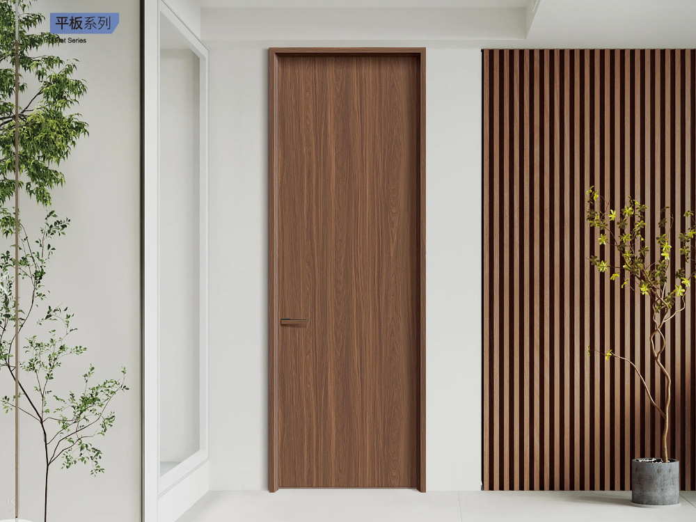 Waterproof Aluminum Interior Internal Doors Custom Minimalist Flat Panel For Apartment