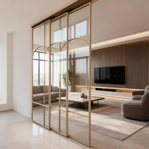 Hotel Luxury Aluminum Sliding Door Soft Closing Telescopic Glass Door