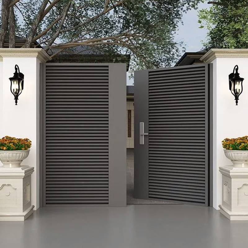 Modern European Style Automatic Opening Pattern Swing Sliding Aluminium Alloy Door for Outdoor Garden Courtyard Villa Entry