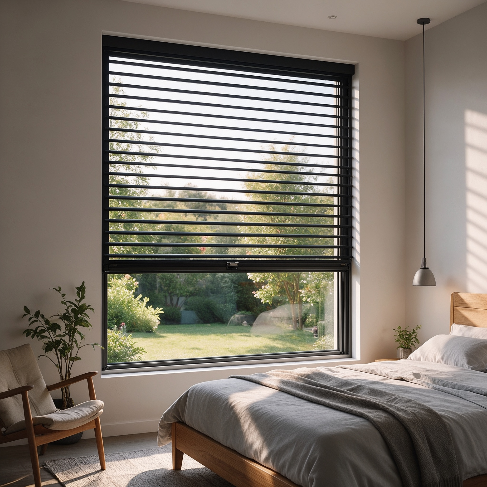 Customized Architectural Aluminum Louver Sliding Window Integrated Blinds Sunshade Privacy Glider Windows for Villa Bedrooms