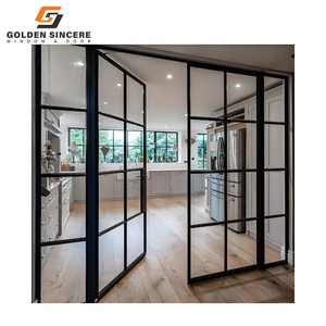 Single Glass Aluminum Swing Door for Office Use