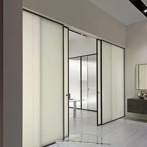 Aluminum Frameless Frosted Glass Sliding Door Room Partition Indoor Glass Door Sliding Balcony Courtyard Partition Office