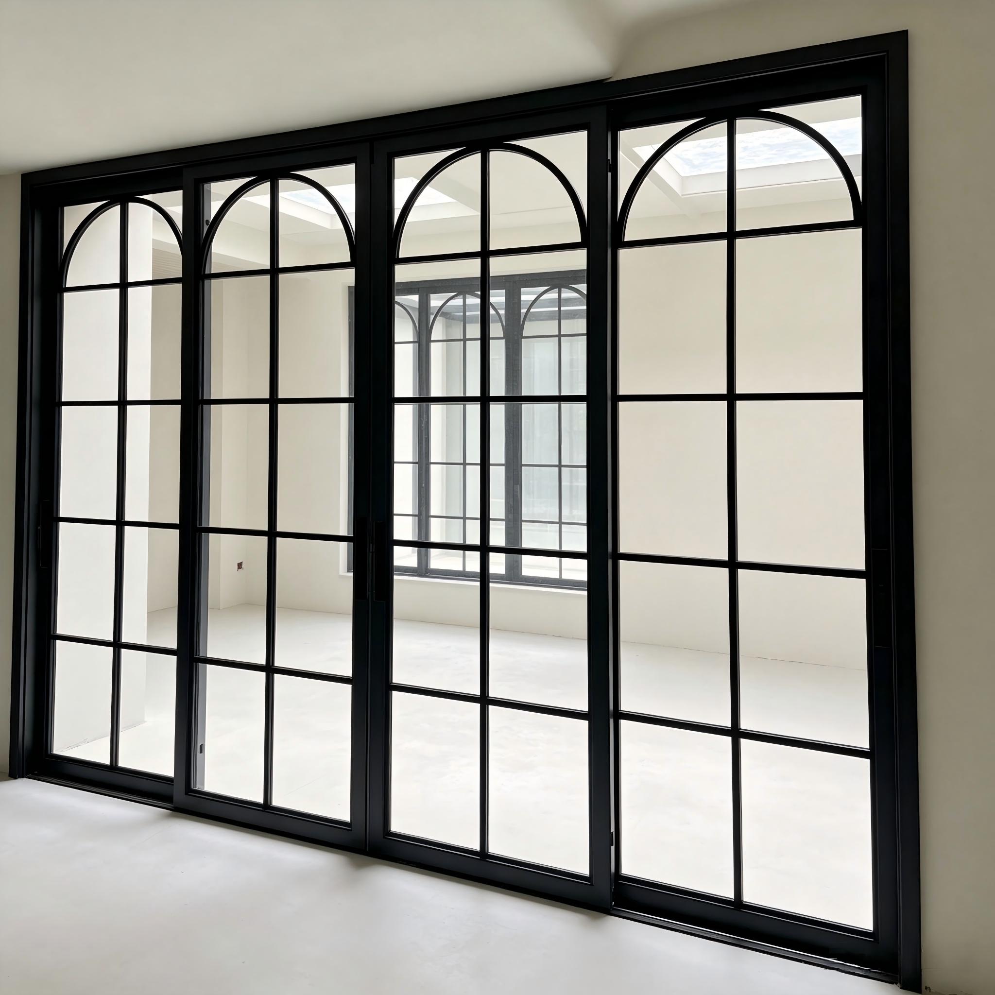 Aluminium Sliding Door French Style Double Glazed Low-E Waterproof UV Resistant Mosquito Screen Patio Villa Residential ODM