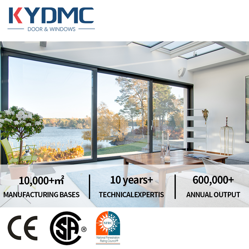 Courtyard Entry Sliding Doors Thermal Insulation Double Tempered Glass Aluminium Glass Patio Sliding Doors