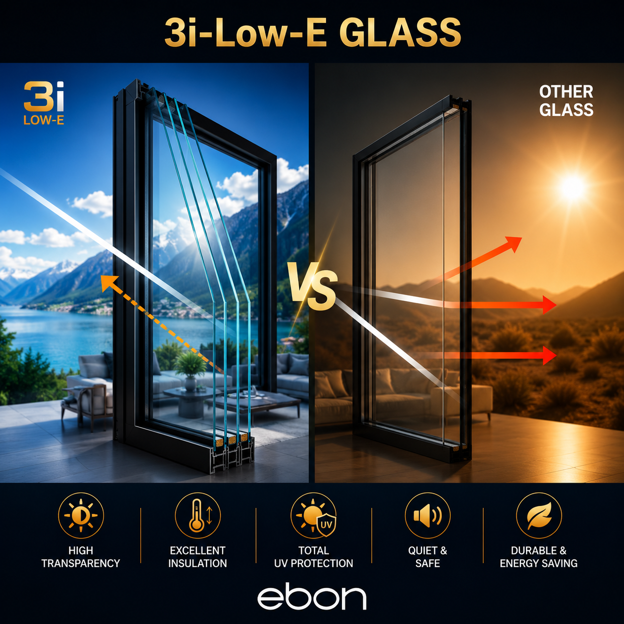 Easier Construction Aluminum Casement Doors Luxury Modern Style Double Glazed Inward/Outward or Awning Opening Glass Swing Door