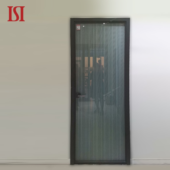 Top Brand Modern Simple Aluminum Swing Door Black Aluminum Frame High Quality Alloy Material for Bedroom Custom Minimalist