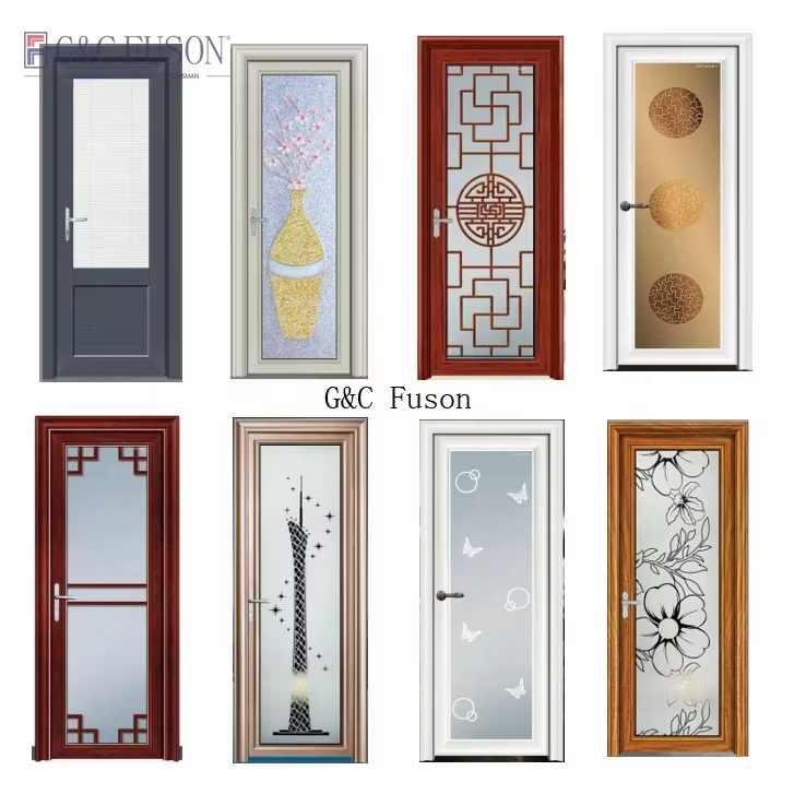 Fuson Brand New High Quality Factory Price Security Entry Door Hurricane Proof Windproof Aluminum Frame Glass Casement Door