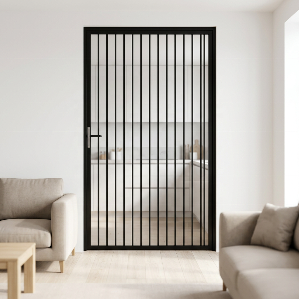 Aluminum Frame Clear Acrylic PVC Thermal Insulation Sliding Folding Retractable Partition Door for Kitchen Staircase Outdoor Air