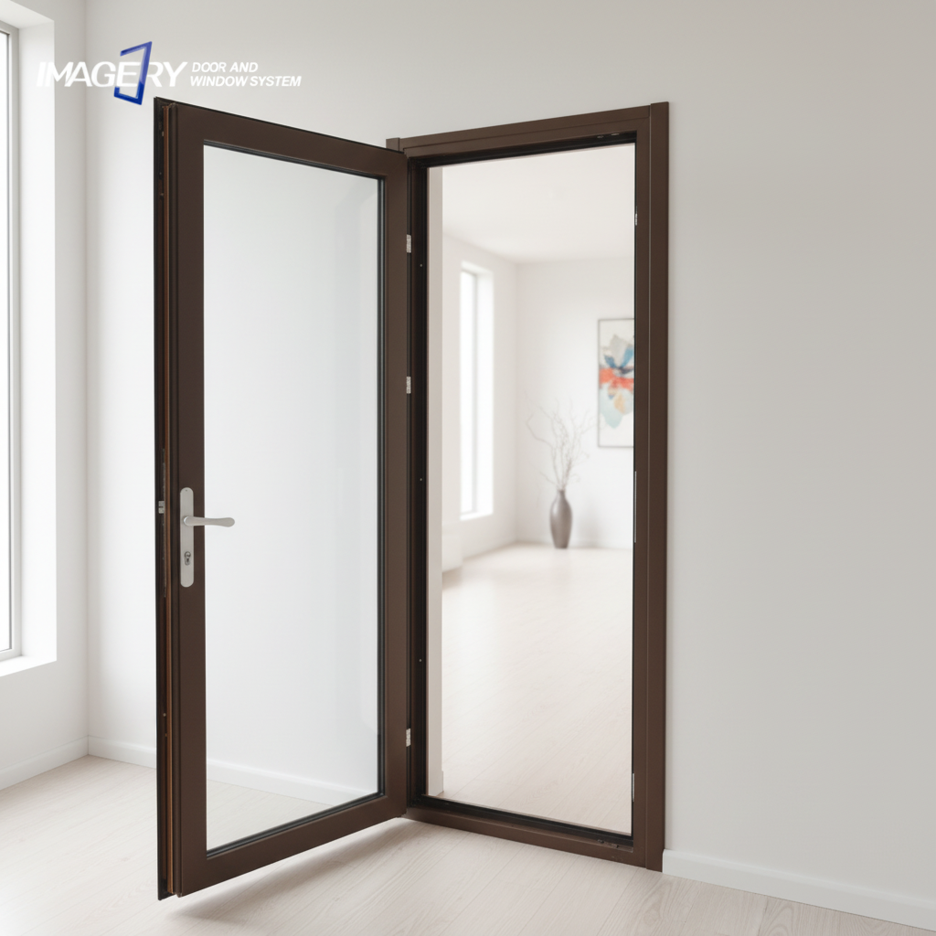 Modern Style 120 Thermal Break Aluminum Casement Door Stable Large Cross-section Profile for Villa Building