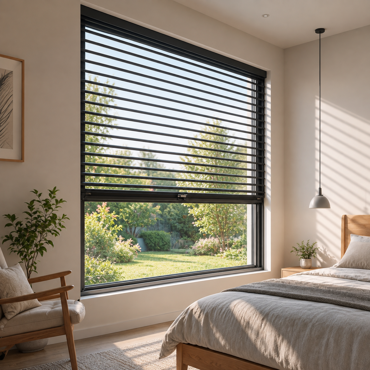 Customized Architectural Aluminum Louver Sliding Window Integrated Blinds Sunshade Privacy Glider Windows for Villa Bedrooms