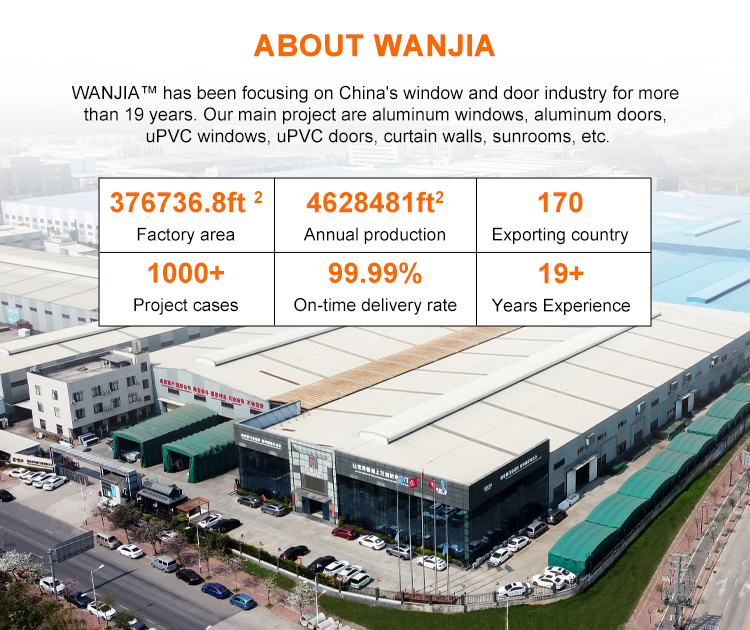 WANJIA Aluminum Swing Door Hinged Single Doors French Style Casement Door