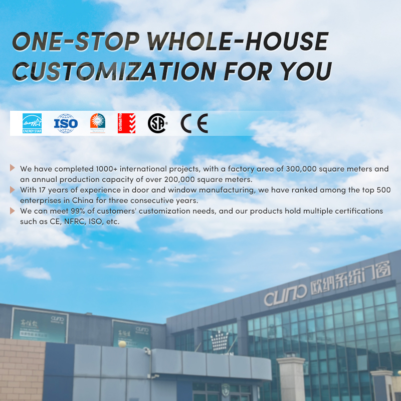 OUNA Wholesale Best Modern Design Front Entry Door Fireproof Apartments Solid Aluminum Finished Exterior Lock Entry Doors