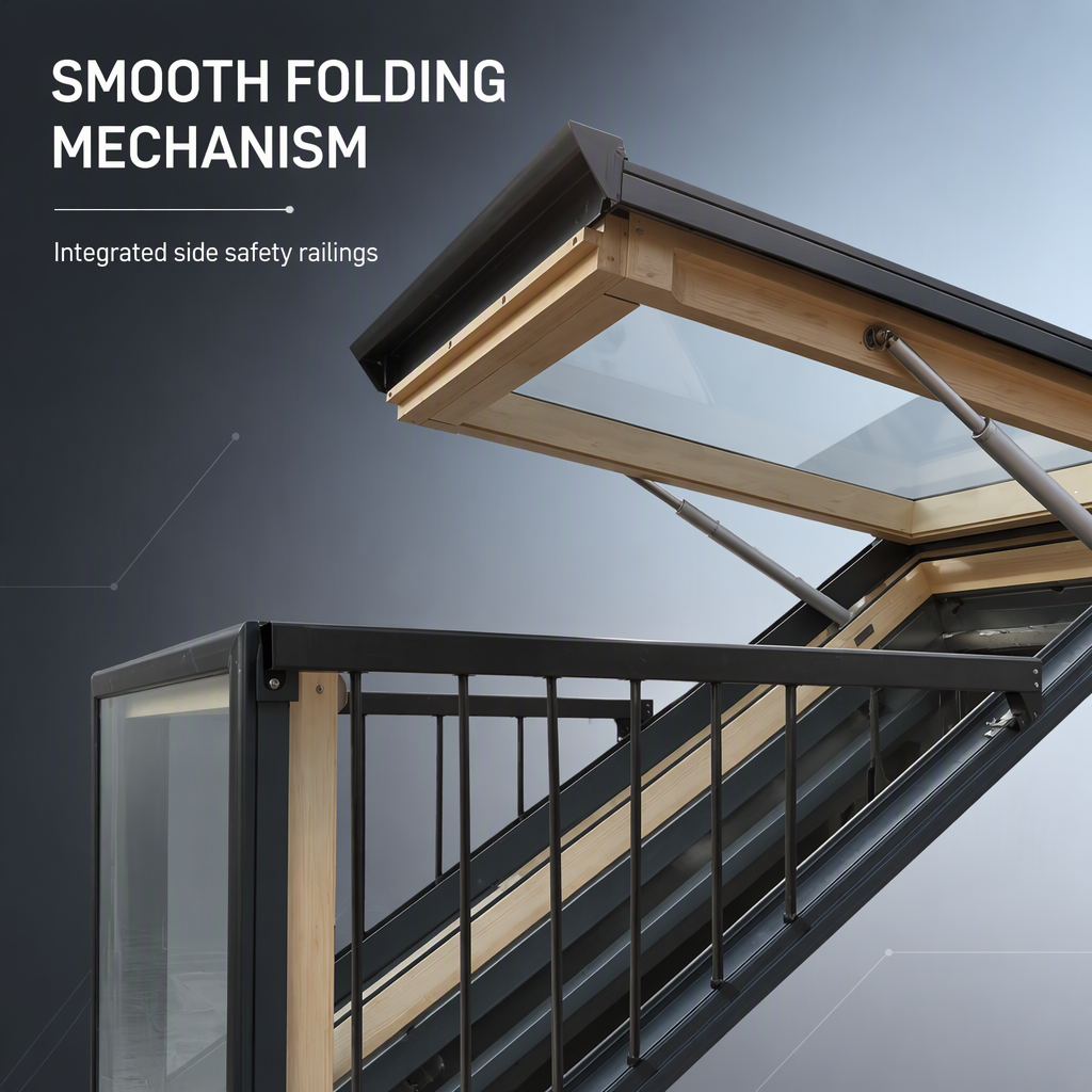 Modern Style Waterproof Aluminum Attic Skylight Roof Window Converts to Balcony Ventilation for Terrace Loft