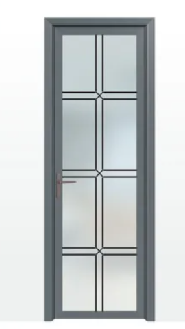 Aluminium Doors for Home,Bathroom Interior Doors for House, Aluminium Door with Frosted Cristal &amp; Restrooms (Supports OEM/ODM)
