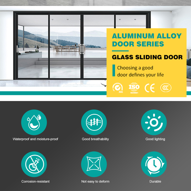 Soundproof Aluminum Alloy Swing Door Acoustic Glass Casement Door Bedroom Office Quiet Living Interior Door Finished Minimalist