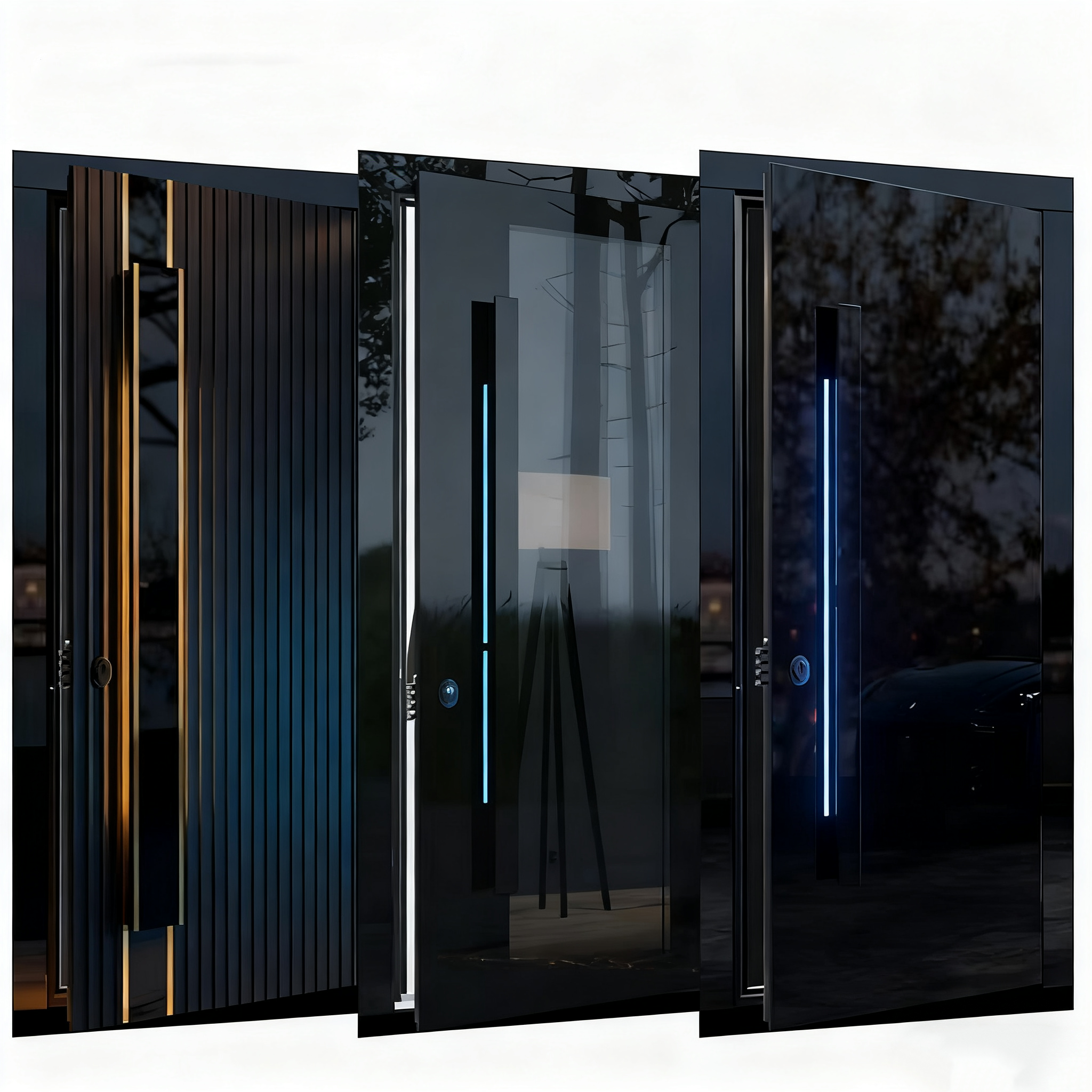 England Smart Aluminum Entry Door Villa Metal External Pivot Front Door Modern Security Cast Aluminum External Front Door