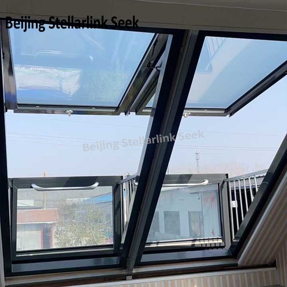 Modern Style Waterproof Aluminum Attic Skylight Roof Window Converts To Balcony Ventilation For Terrace Loft