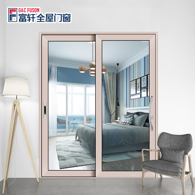 Fuson High Quality Narrow Aluminum Alloy Swing Door Slide Roller Exterior Aluminium Glass Doors Hing For Room Kitchen Slide Door